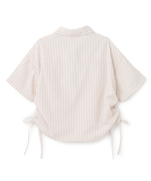 LOVETOXIC(ラブトキシック)の「【セット可】短丈ドロストストライプ半袖シャツ(シャツ/ブラウス・キッズ・ブルー/ベージュ・L:160cm/S:140cm/130cm/M:150cm)」の10枚目の写真