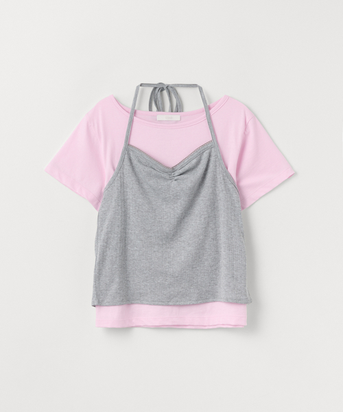 CELITAILS(セリテールズ)の「HALTER NECK LAYERED T-SHIRT SET_PINK(Tシャツ/カットソー・レディース・その他・FREE)」の2枚目の写真