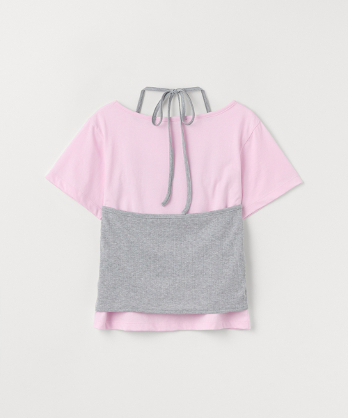 CELITAILS(セリテールズ)の「HALTER NECK LAYERED T-SHIRT SET_PINK(Tシャツ/カットソー・レディース・その他・FREE)」の3枚目の写真