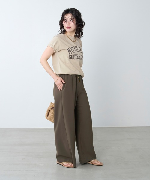 REMI RELIEF(レミレリーフ)の「【REMI RELIEF】別注-"MICHIGAN"SP加工TロゴTシャツ(Tシャツ/カットソー・レディース・ダークブラウン/ライトベージュ・FREE)」の5枚目の写真