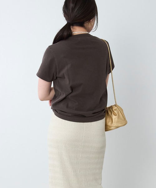 REMI RELIEF(レミレリーフ)の「【REMI RELIEF】別注-"MICHIGAN"SP加工TロゴTシャツ(Tシャツ/カットソー・レディース・ダークブラウン/ライトベージュ・FREE)」の13枚目の写真