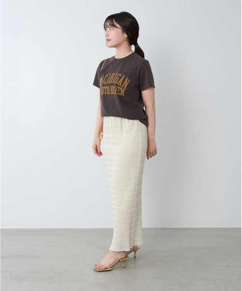 REMI RELIEF(レミレリーフ)の「【REMI RELIEF】別注-"MICHIGAN"SP加工TロゴTシャツ(Tシャツ/カットソー・レディース・ダークブラウン/ライトベージュ・FREE)」の16枚目の写真