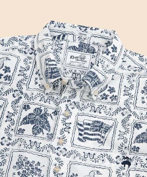 reyn spooner（レインスプーナー）の「Brooks Brothers×Reyn Spooner　コットン／ポリエステル　プルオーバー　アロハシャツ（シャツ/ブラウス・メンズ・ホワイト・SMALL/MEDIUM/LARGE）」の2枚目の写真