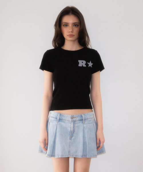 ROSEFRANTZ（ロゼフランツ）の「R Star Logo T-shirt [Black]（Tシャツ/カットソー・レディース・ブラック・SMALL/MEDIUM）」の2枚目の写真