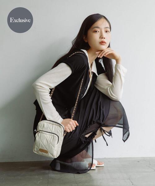RODE SKO(ロデスコ)の「『別注』OUTDOOR PRODUCTS×hun RODESKO QUILTING CHAIN(ショルダーバッグ・レディース・ブラック/オフホワイト・-)」の1枚目の写真