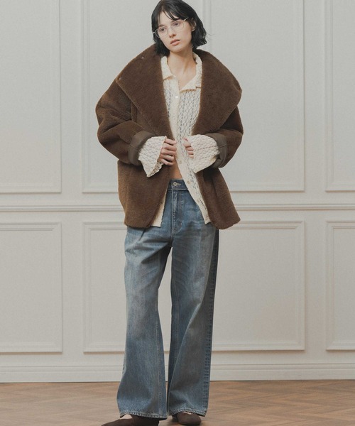 WHYTO.(ホワイト)の「「WHYTO. / ホワイト」standcollar boa coat(その他アウター・レディース・ベージュ/オフホワイト/ブラウン・36/38)」の4枚目の写真