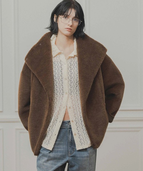 WHYTO.(ホワイト)の「「WHYTO. / ホワイト」standcollar boa coat(その他アウター・レディース・ベージュ/オフホワイト/ブラウン・36/38)」の5枚目の写真