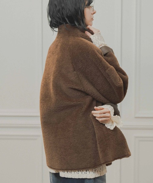 WHYTO.(ホワイト)の「「WHYTO. / ホワイト」standcollar boa coat(その他アウター・レディース・ベージュ/オフホワイト/ブラウン・36/38)」の10枚目の写真