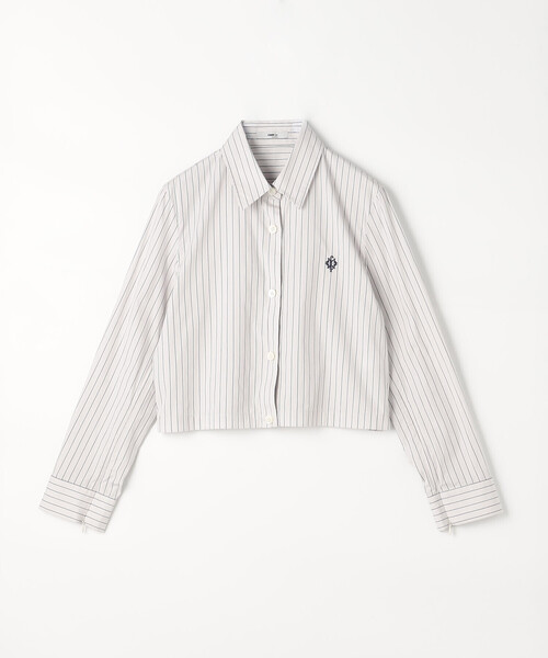 COMME CA(コムサ)の「〔 TALLサイズ 〕 コットンポプリンストライプ クロプトシャツ(シャツ/ブラウス・レディース・ブルー/グレー系その他/ブラウン・15号)」の21枚目の写真