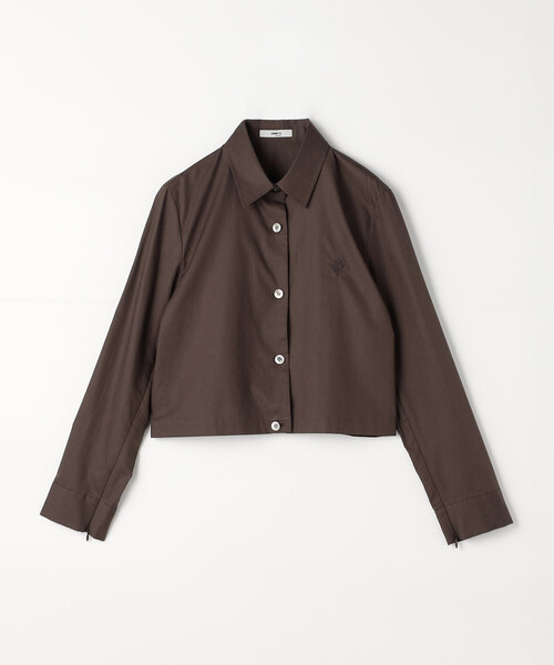COMME CA(コムサ)の「〔 TALLサイズ 〕 コットンポプリンストライプ クロプトシャツ(シャツ/ブラウス・レディース・ブルー/グレー系その他/ブラウン・15号)」の22枚目の写真