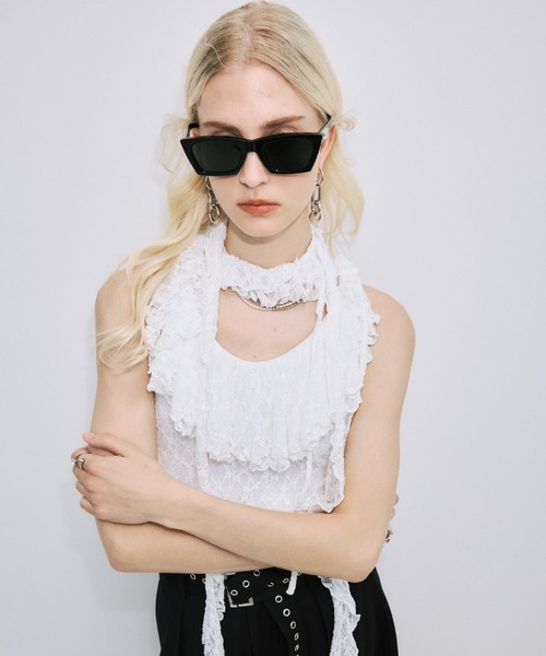 JOSE MOON(ジョゼムーン)の「RAFFLE LACE TOPS/ラッフルレーストップス(その他トップス・レディース・サックスブルー/ホワイト/ブラック・FREE)」の19枚目の写真