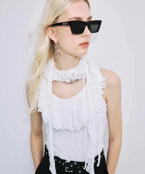 JOSE MOON(ジョゼムーン)の「RAFFLE LACE TOPS/ラッフルレーストップス(その他トップス・レディース・サックスブルー/ホワイト/ブラック・FREE)」の21枚目の写真