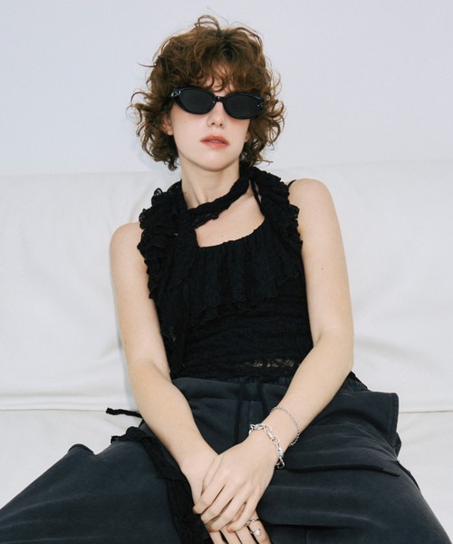 JOSE MOON(ジョゼムーン)の「RAFFLE LACE TOPS/ラッフルレーストップス(その他トップス・レディース・サックスブルー/ホワイト/ブラック・FREE)」の17枚目の写真