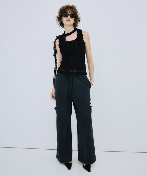 JOSE MOON(ジョゼムーン)の「RAFFLE LACE TOPS/ラッフルレーストップス(その他トップス・レディース・サックスブルー/ホワイト/ブラック・FREE)」の10枚目の写真