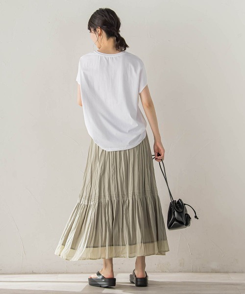Droite lautreamont(ドロワットロートレアモン)の「レースたたき付けプリントTシャツ(Tシャツ/カットソー・レディース・オフホワイト/チャコールグレー・M)」の10枚目の写真
