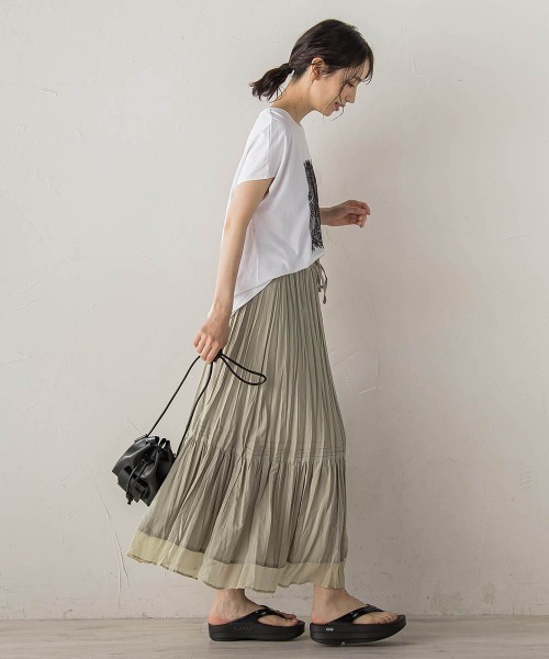 Droite lautreamont(ドロワットロートレアモン)の「レースたたき付けプリントTシャツ(Tシャツ/カットソー・レディース・オフホワイト/チャコールグレー・M)」の9枚目の写真