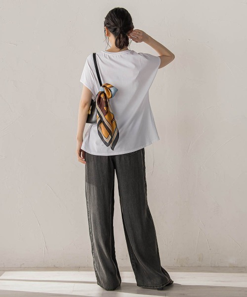 Droite lautreamont(ドロワットロートレアモン)の「レースたたき付けプリントTシャツ(Tシャツ/カットソー・レディース・オフホワイト/チャコールグレー・M)」の16枚目の写真