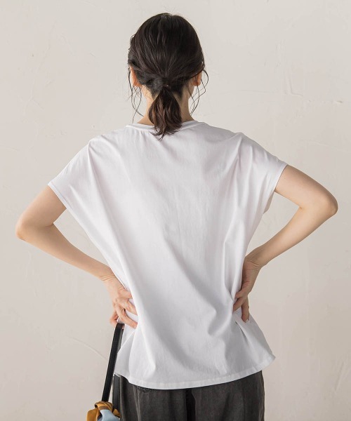 Droite lautreamont(ドロワットロートレアモン)の「レースたたき付けプリントTシャツ(Tシャツ/カットソー・レディース・オフホワイト/チャコールグレー・M)」の6枚目の写真