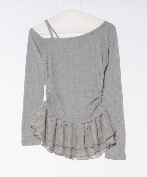 UP START(アップスタート)の「【Bls】 【ZL】【Bling Leads】裾フリル レイヤードトップス(BL)(Tシャツ/カットソー・レディース・グレー・FREE)」の5枚目の写真
