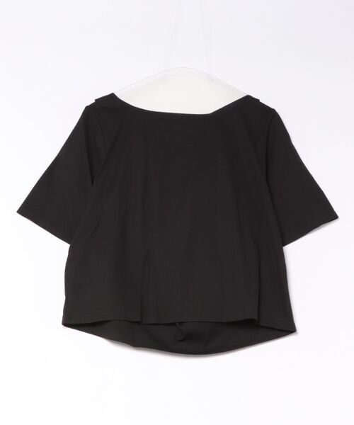 GOLDJAPAN(ゴールドジャパン)の「ドレープネッククロップドTシャツ【大きいサイズ対応】(Tシャツ/カットソー・レディース・オフホワイト/ブラック・LL/3L/4L/5L)」の17枚目の写真
