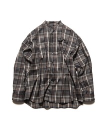 WASHBLE WOOL BAND COLLAR SHIRT