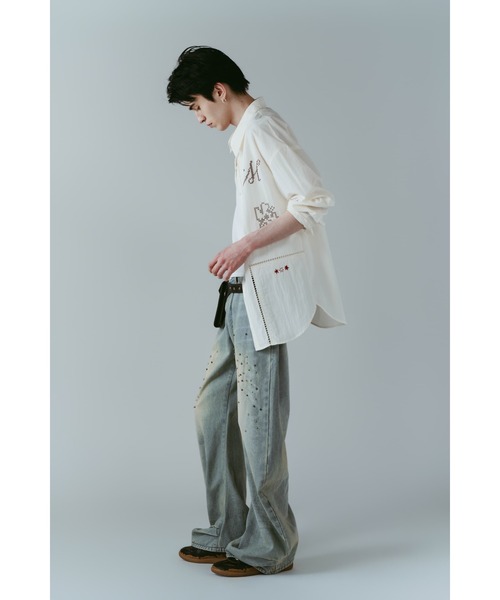 Knuth Marf(クヌースマーフ)の「Knuth Marf embroidered shirt(シャツ/ブラウス・レディース・ブラック/その他/オフホワイト・FREE)」の8枚目の写真
