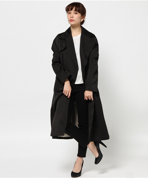 FIGARO Paris（フィガロパリ）の「プレシャスタフタ コート◆（その他アウター・レディース・ベージュ/ブラック・36/38）」の2枚目の写真