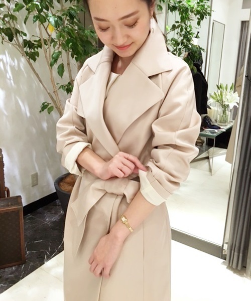 FIGARO Paris（フィガロパリ）の「プレシャスタフタ コート◆（その他アウター・レディース・ベージュ/ブラック・36/38）」の13枚目の写真