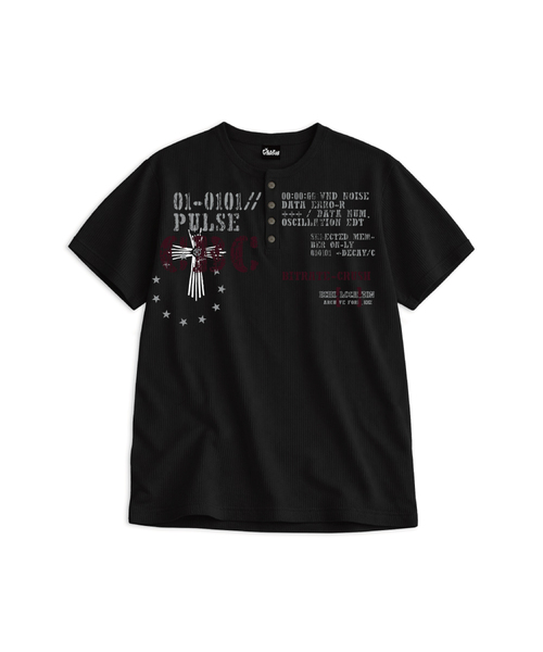 CRYBABYCLUB（クライベイビークラブ）の「パルスCBC ワッフルヘンリーネック半袖Tシャツ（Tシャツ/カットソー・レディース・アイボリー/ブラック/ブラウン・LARGE/MEDIUM）」の3枚目の写真