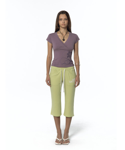 KASHIKO(カシコ)の「Low-Slung Capri Pants Lime(スウェットパンツ・レディース・その他・MEDIUM/SMALL)」の2枚目の写真