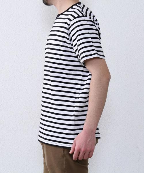 FRUIT OF THE LOOM（フルーツオブザルーム）の「【WEB限定】FRUIT OF THE LOOM(フルーツオブザルーム) 別注クルーネックT2枚組(ブラック・ブラックボーダー)（Tシャツ/カットソー・メンズ・ブラック系その他・X-LARGE/SMALL/LARGE/MEDIUM）」の8枚目の写真