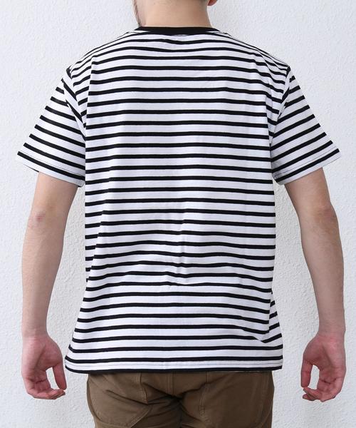 FRUIT OF THE LOOM（フルーツオブザルーム）の「【WEB限定】FRUIT OF THE LOOM(フルーツオブザルーム) 別注クルーネックT2枚組(ブラック・ブラックボーダー)（Tシャツ/カットソー・メンズ・ブラック系その他・X-LARGE/SMALL/LARGE/MEDIUM）」の9枚目の写真