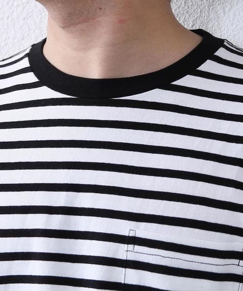 FRUIT OF THE LOOM（フルーツオブザルーム）の「【WEB限定】FRUIT OF THE LOOM(フルーツオブザルーム) 別注クルーネックT2枚組(ブラック・ブラックボーダー)（Tシャツ/カットソー・メンズ・ブラック系その他・X-LARGE/SMALL/LARGE/MEDIUM）」の10枚目の写真