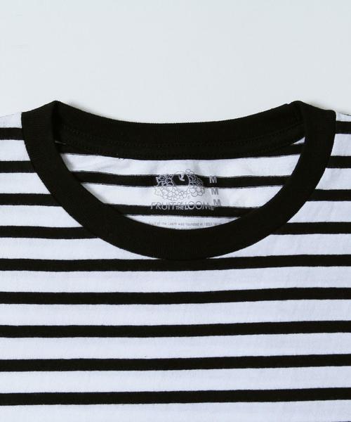 FRUIT OF THE LOOM（フルーツオブザルーム）の「【WEB限定】FRUIT OF THE LOOM(フルーツオブザルーム) 別注クルーネックT2枚組(ブラック・ブラックボーダー)（Tシャツ/カットソー・メンズ・ブラック系その他・X-LARGE/SMALL/LARGE/MEDIUM）」の11枚目の写真