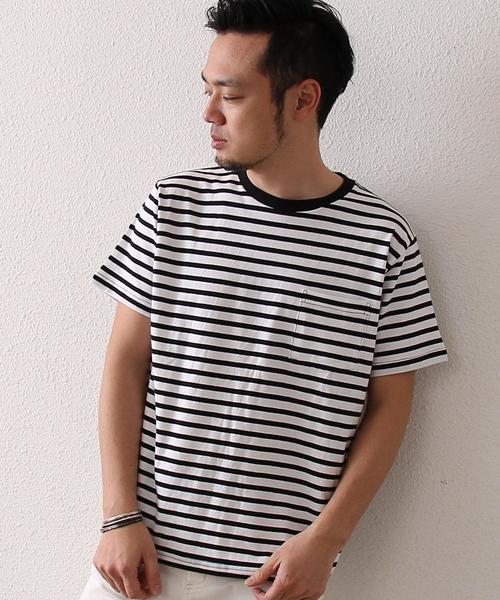 FRUIT OF THE LOOM（フルーツオブザルーム）の「【WEB限定】FRUIT OF THE LOOM(フルーツオブザルーム) 別注クルーネックT2枚組(ブラック・ブラックボーダー)（Tシャツ/カットソー・メンズ・ブラック系その他・X-LARGE/SMALL/LARGE/MEDIUM）」の13枚目の写真