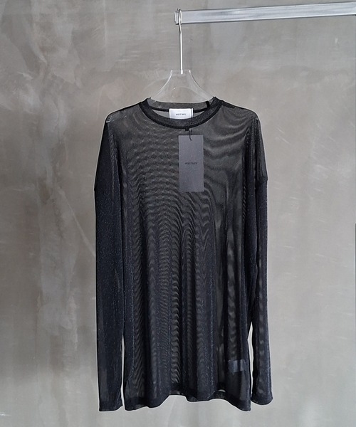 WESTBOY(ウエストボーイ)の「Y2K シアーグリッターメッシュ トップス WO26W1TP10(その他トップス・メンズ・ブラック・XL/M/L)」の7枚目の写真