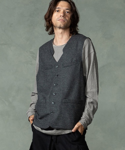 EGO TRIPPING（エゴトリッピング）の「mcg3858-FRENCH GILET ベスト(616755)（ベスト・メンズ・チャコールグレー/ブラック・46/48）」の13枚目の写真