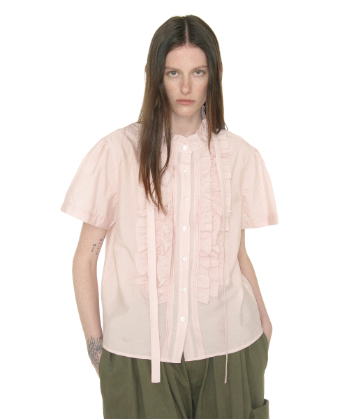 PARTIMENTO WOMEN(パルティメントウィメン)の「スカーフラッフルピンタックブラウス_ピンク(シャツ/ブラウス・レディース・その他・SMALL/MEDIUM)」の1枚目の写真