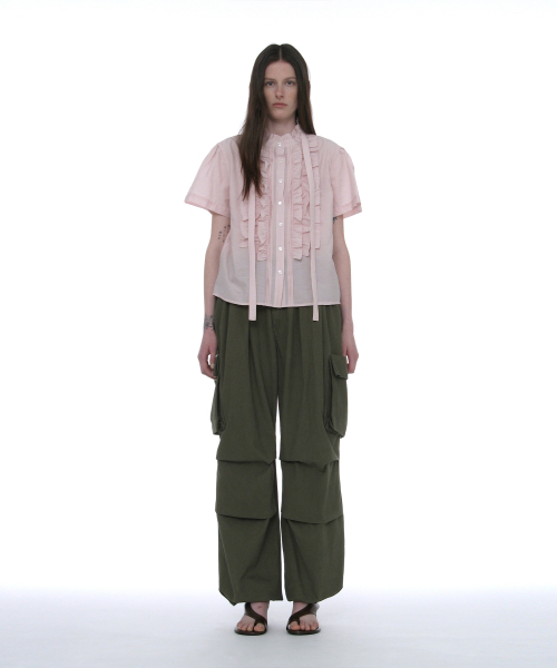 PARTIMENTO WOMEN(パルティメントウィメン)の「スカーフラッフルピンタックブラウス_ピンク(シャツ/ブラウス・レディース・その他・SMALL/MEDIUM)」の2枚目の写真