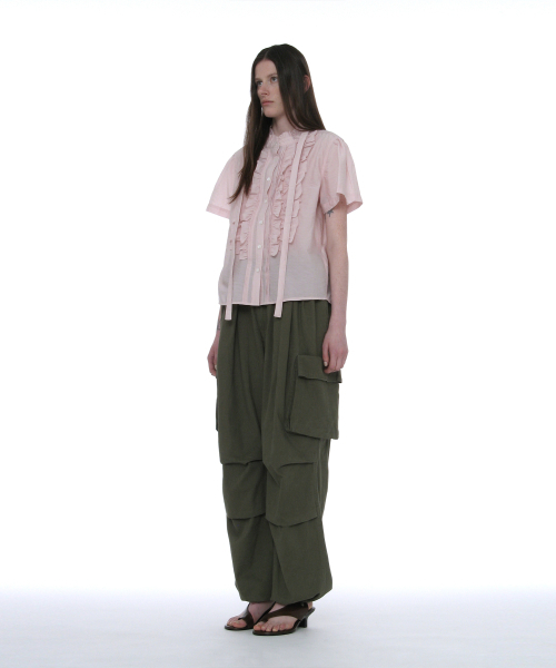 PARTIMENTO WOMEN(パルティメントウィメン)の「スカーフラッフルピンタックブラウス_ピンク(シャツ/ブラウス・レディース・その他・SMALL/MEDIUM)」の3枚目の写真