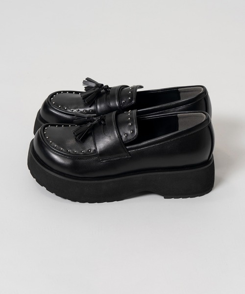 MAISON SPECIAL（メゾンスペシャル）の「【2026Autumn PRE-ORDER】2WAY Stud Loafers/2WAYスタッズローファー（ローファー・レディース・ブラック・36/38/37）」の4枚目の写真