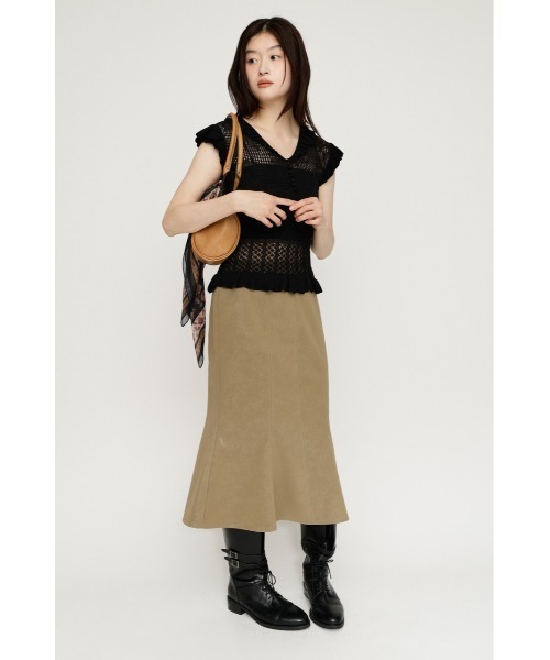 SLY(スライ)の「TULIP SHAPE M/SK チューリップシェイプミディスカート 秋服 冬服(スカート・レディース・ベージュ・1/2)」の3枚目の写真