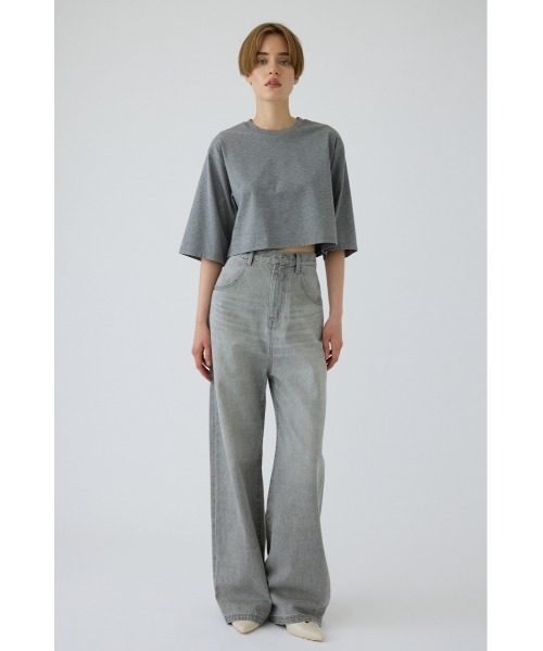 RIM.ARK(リムアーク)の「New basic short tee(ニュー ベーシック ショート ティー)(Tシャツ/カットソー・レディース・ホワイト/ブラック/ブラウン/杢グレー・FREE)」の3枚目の写真