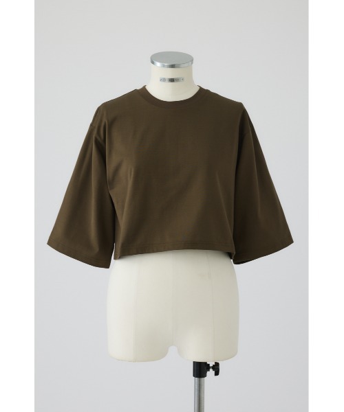 RIM.ARK(リムアーク)の「New basic short tee(ニュー ベーシック ショート ティー)(Tシャツ/カットソー・レディース・ホワイト/ブラック/ブラウン/杢グレー・FREE)」の4枚目の写真