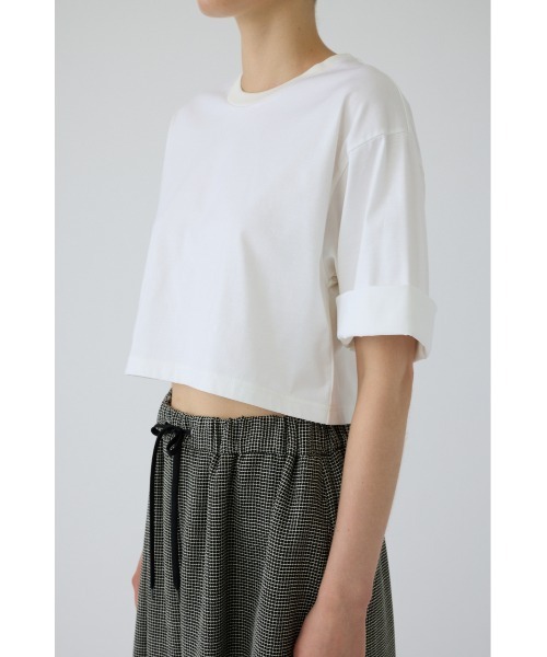 RIM.ARK(リムアーク)の「New basic short tee(ニュー ベーシック ショート ティー)(Tシャツ/カットソー・レディース・ホワイト/ブラック/ブラウン/杢グレー・FREE)」の6枚目の写真