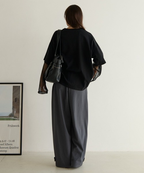 PBLIM(ページボーイリム)の「《UNISEX》ソデメッシュトップス(Tシャツ/カットソー・レディース・ブラック/オフホワイト・FREE)」の18枚目の写真