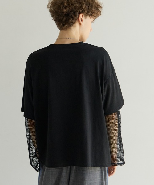 PBLIM(ページボーイリム)の「《UNISEX》ソデメッシュトップス(Tシャツ/カットソー・レディース・ブラック/オフホワイト・FREE)」の22枚目の写真