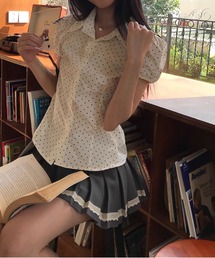 水玉半袖シャツ
