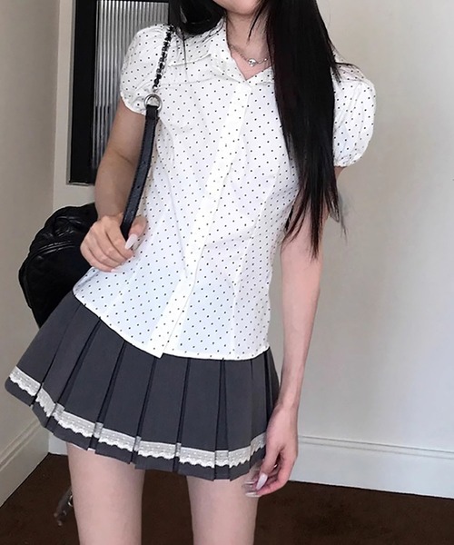 MAISON DE THERESE(メゾン ド テレーズ)の「水玉半袖シャツ(シャツ/ブラウス・レディース・White・M)」の9枚目の写真