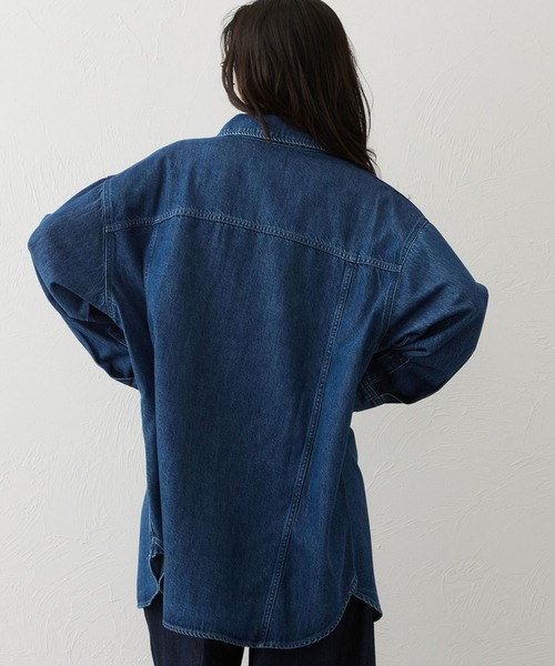 EDWIN(エドウィン)の「EDWIN LADIES ライトオンス ビッグフィット デニムシャツジャケット(シャツ/ブラウス・レディース・ブラウン/ブルー/ライトインディゴブルー・FREE)」の15枚目の写真